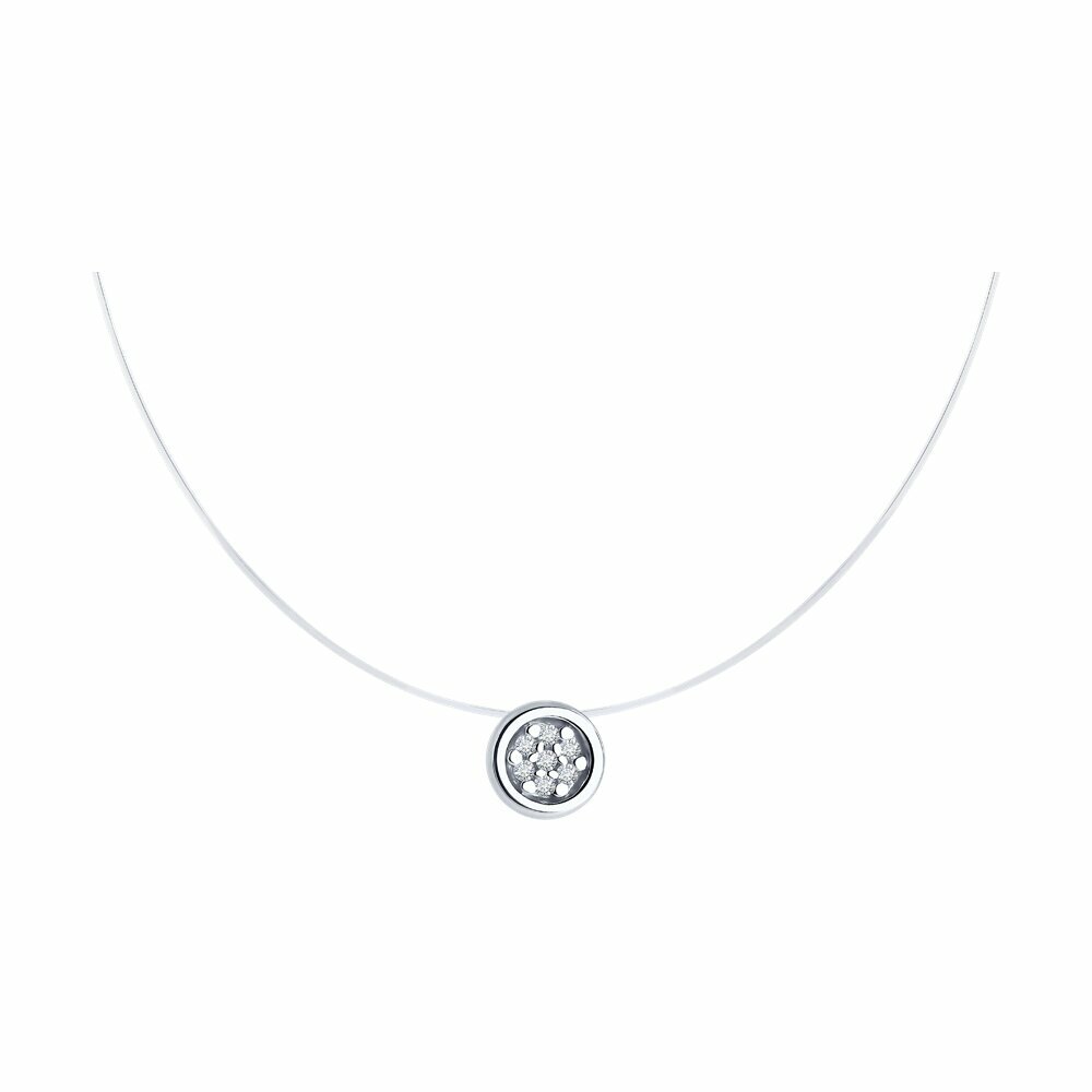 Колье Diamant, серебро, 925 проба, бриллиант, длина 45 см., бесцветный