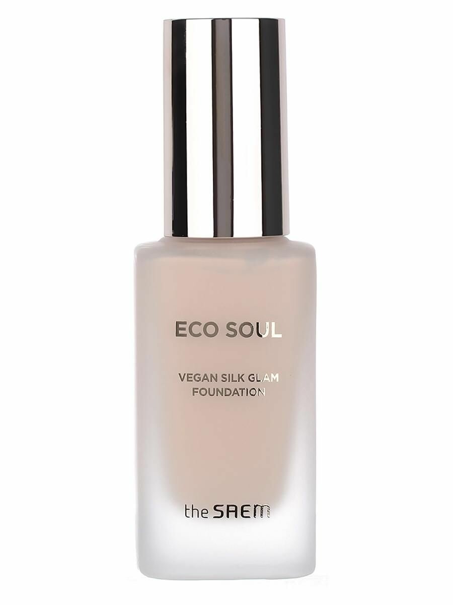 Веганская тональная основа The Saem Eco Soul Vegan Silk Glam Foundation SPF42 PA++ 19 Pale Beige