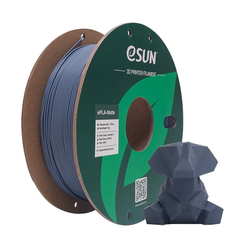 Пластик eSUN матовый ePLA-Matte 1.75 мм, Темно-серый 1 кг.