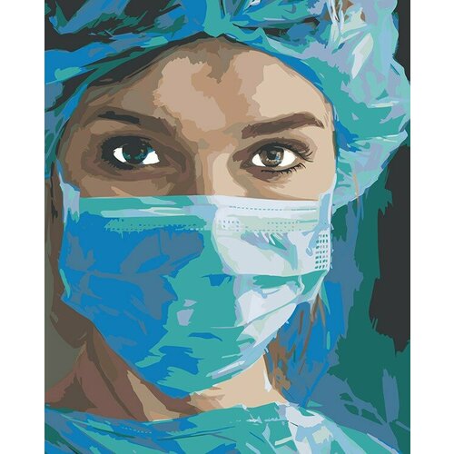 Картина по номерам Медицина: девушка врач, портрет 40х50 картина по номерам цветочная голова 3 40x50 холст на подрамнике живопись рисование раскраска девушка пионы