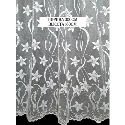 Тюль на кухню . Ширина 300см высота 180см