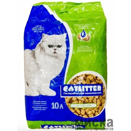 Catlitter Наполнитель для кошек, гигиенический древесный 10л