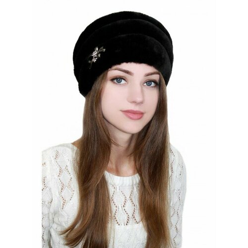 фото Шапка lemmex шапка "велиса", размер 59-60, черный