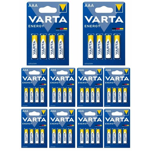 Батарейки VARTA ENERGY AAA LR03 мизинчиковые 40 шт батарейки energizer max тип aaa lr03 48 шт мизинчиковые