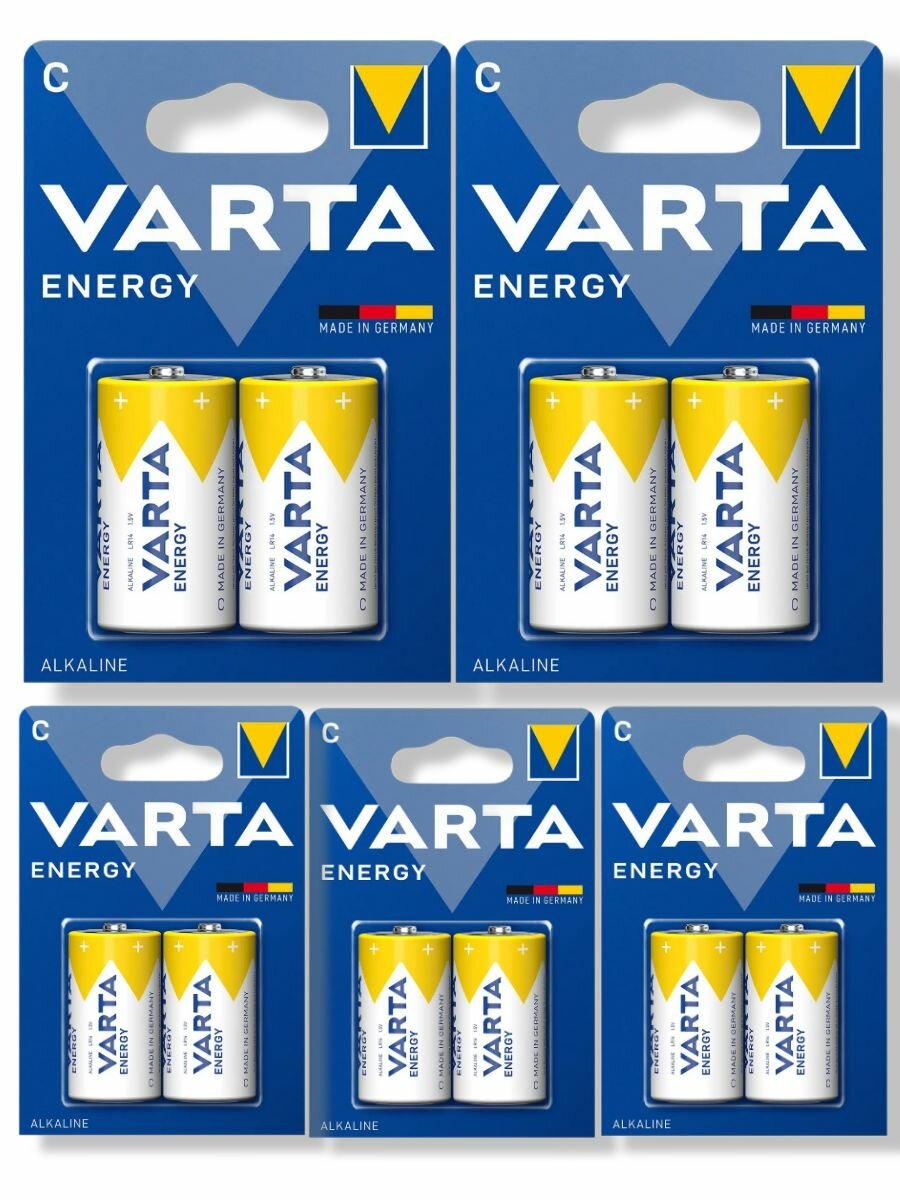 Батарейки VARTA ENERGY C / LR14 / R14 тип C 15v щелочные 10 шт