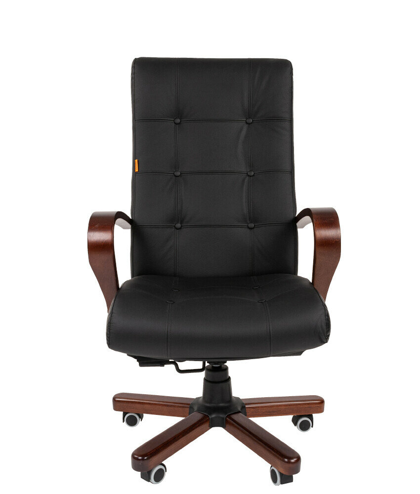 Кресло Chairman 424 WD кожа черная