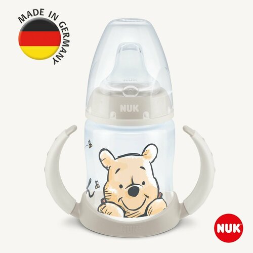 фото Nuk first choice бутылочка обучающая из полипропилена с индикатором температуры, 150 мл с насадкой из силикона и ручками