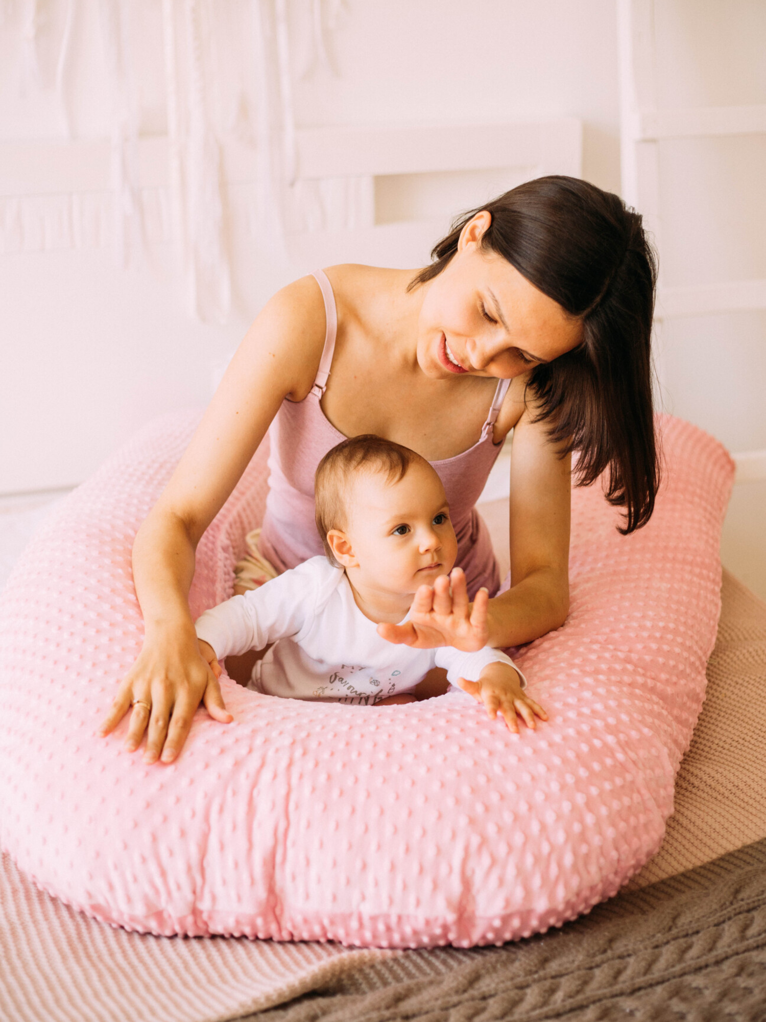 Подушка для беременных yutSon Подушка для беременных и кормящих на все тело комфорель розовый плюш