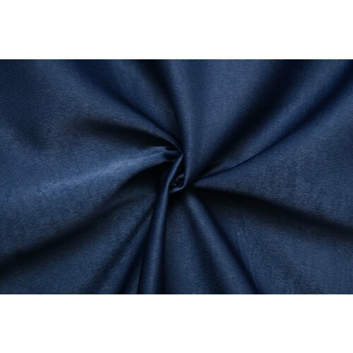 Ткань Креп-сатин-стрейч синий плотный, ш144см, 0,5 м