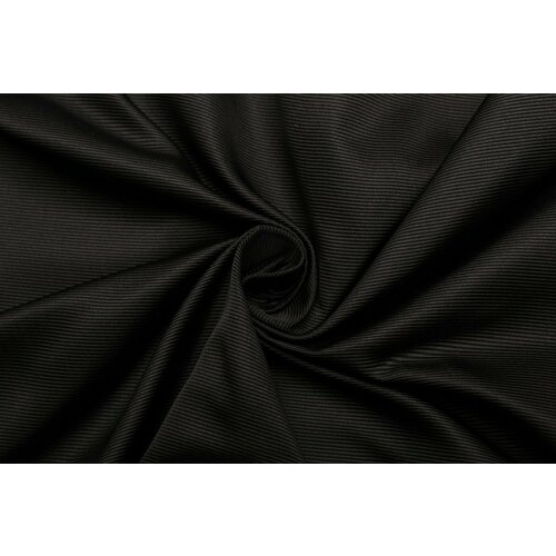 Ткань Шелк-репс двухсторонний чёрный, ш140см, 0,5 м