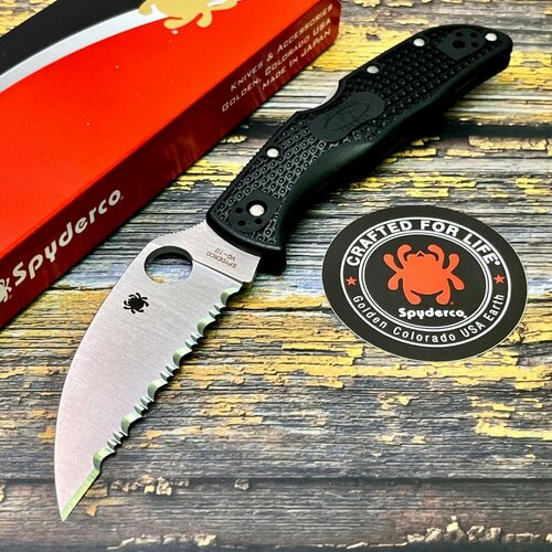 нож складной spyderco c243pbk endela lockback Нож складной Spyderco SC243FSWCBK Endela, Serrated Wharncliffe Blade