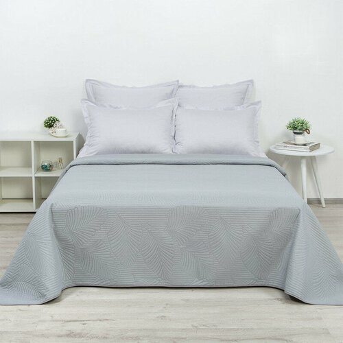 Покрывало 180х215 см полисатин (ультрастеп) Серебристый