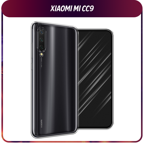 чехол книжка mypads для xiaomi mi 9 lite mi a3 lite mi cc9 сяоми mi cc9 телячья кожа закрывающаяся на магнит черный Силиконовый чехол на Xiaomi Mi CC9/Mi A3 Lite/Mi 9 Lite / Сяоми Mi CC9, прозрачный