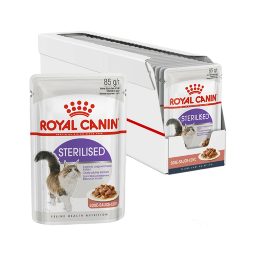 Влажный корм для кошек Royal Canin Sterilised в соусе 28шт*85г корм для стерилизованных кошек royal canin sterilised кусочки в соусе 85 г