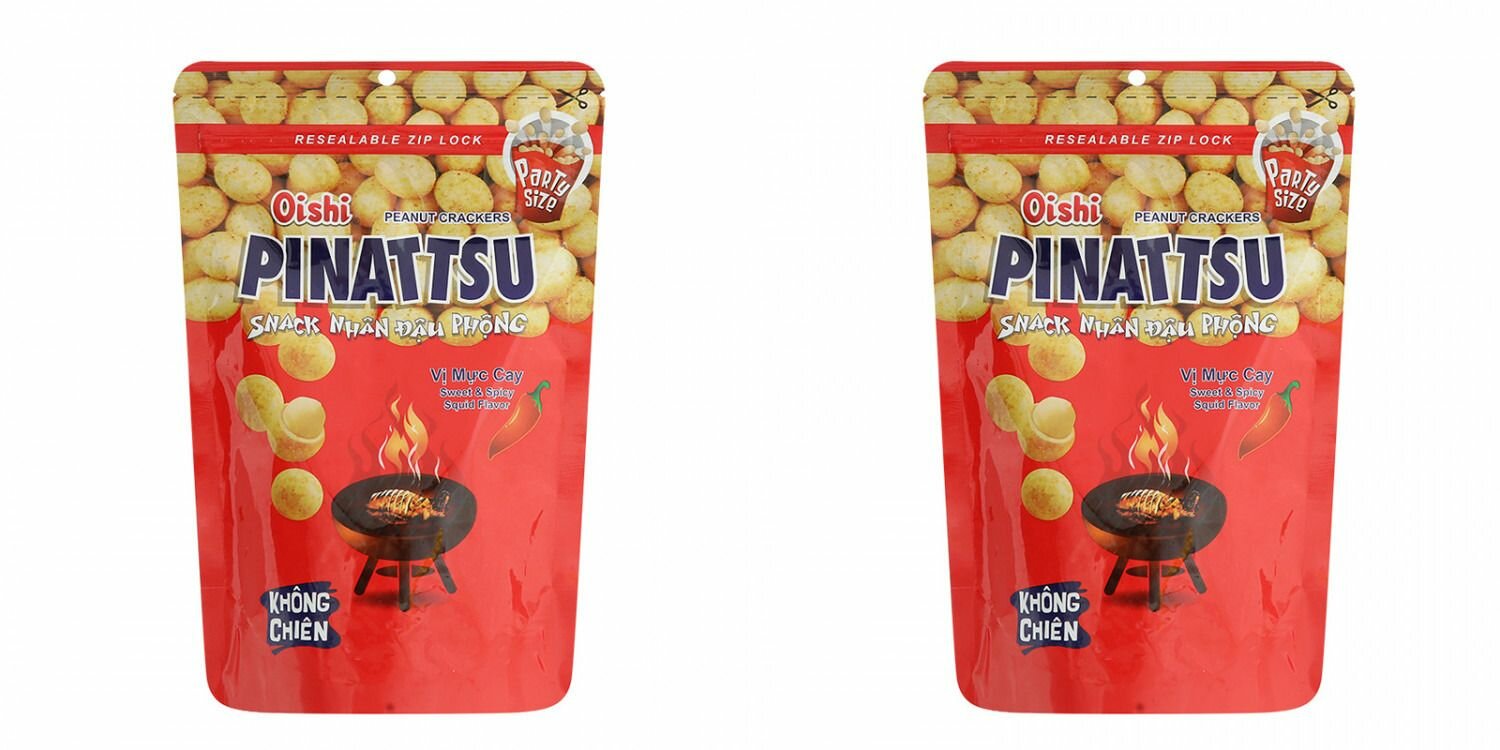 Oishi Снэки арахисовые Pinatts со вкусом кальмара острые, 85 гр, 2 шт