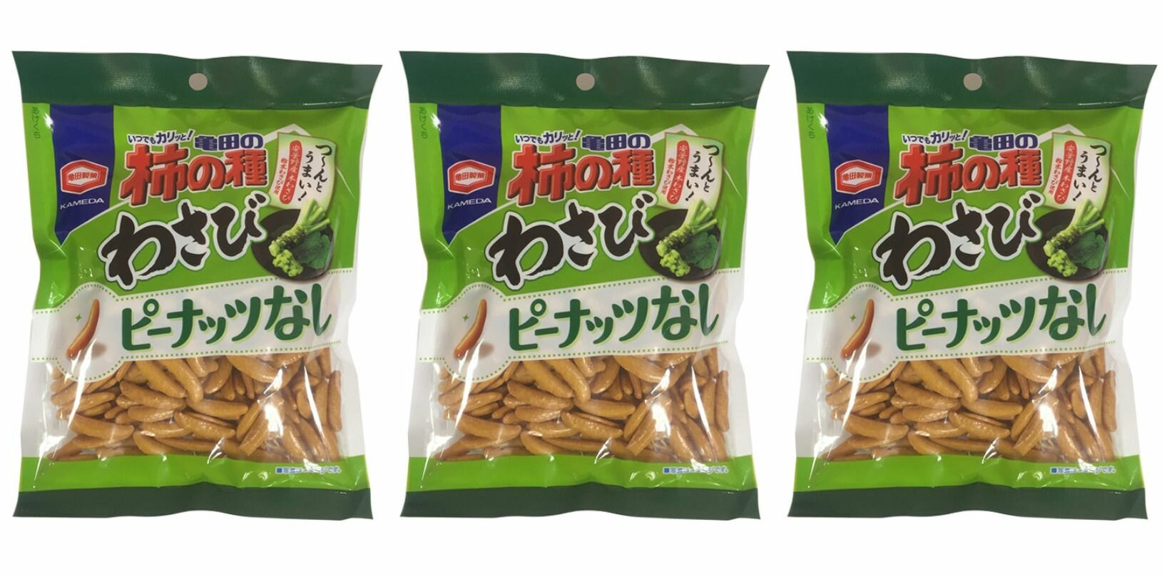 Kameda Seika Снеки рисовые Какинотане со вкусом васаби, 115 г, 3 уп