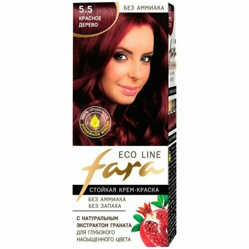 FARA Eco Line Green 5.5 красное дерево , 6уп. краска для волос fara eco line green 8 1 пепельно русый 125 г