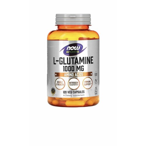 фото Аминокислота l-глютамин двойной концентрации now amino acids l-glutamine double strength 1000 mg 120 капсул