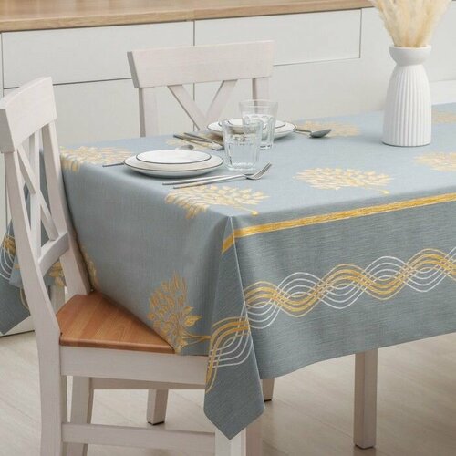 Клеёнка на стол на тканевой основе Золотой блик рулон 20 метров ширина 137 см 10584₽