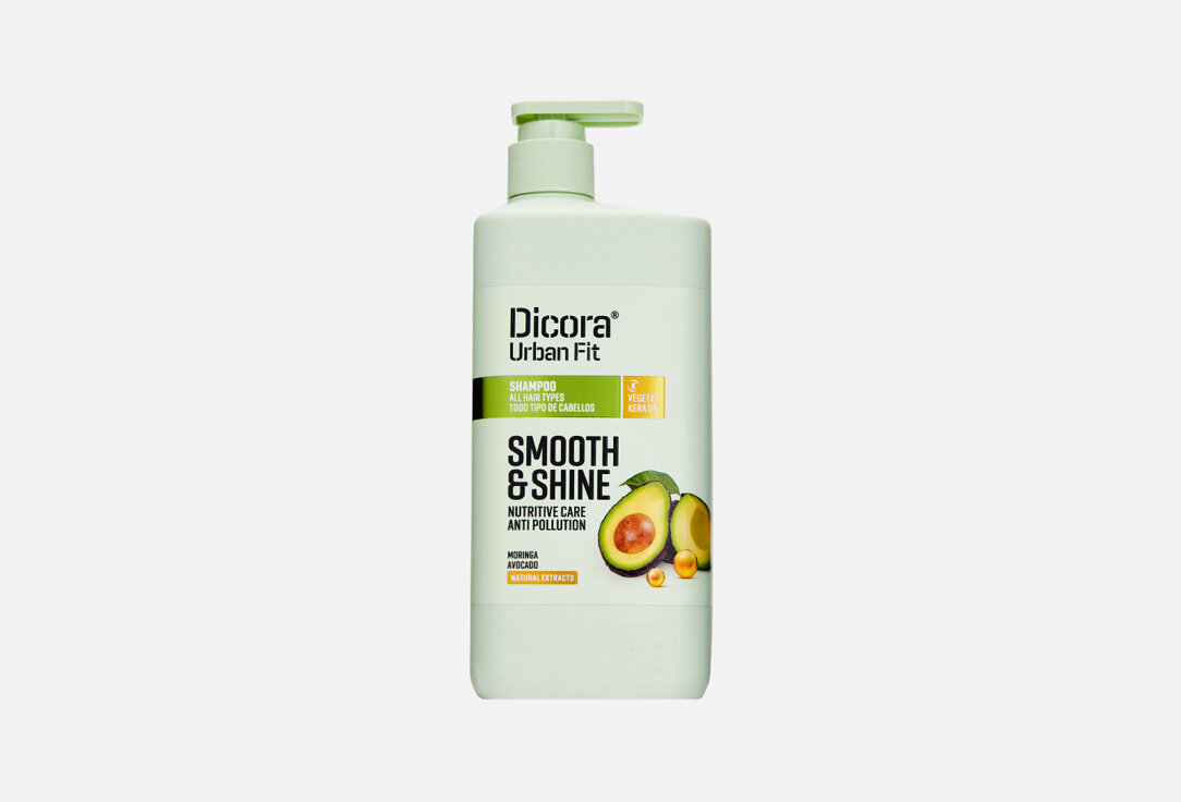 Шампунь для всех типов волос с дозатором Dicora Smooth&Shine / объём 800 мл