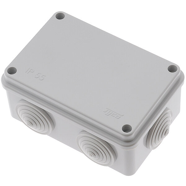 Коробка Тусо 67051 распаечная пластиковая с сальниками 120х80х50мм IP55 серая (Рувинил) (4 шт. в комплекте)