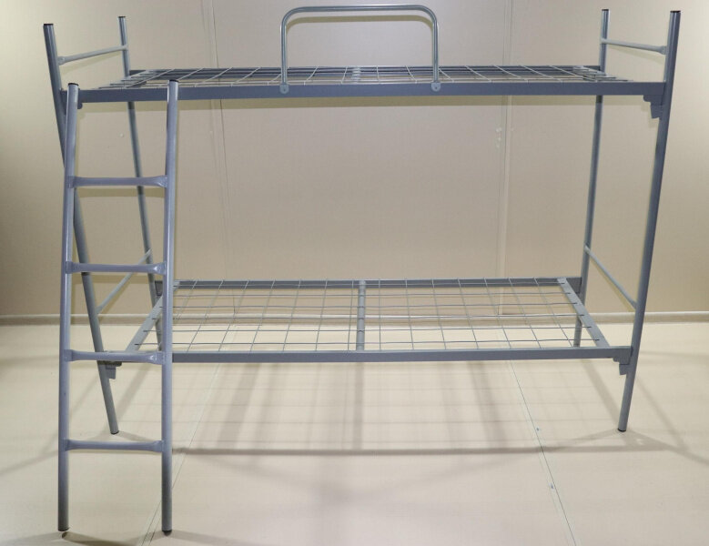 Двухъярусная кровать Кровать металлическая двухъярусная Э-4 (Л/О) с лестницей и ограждением