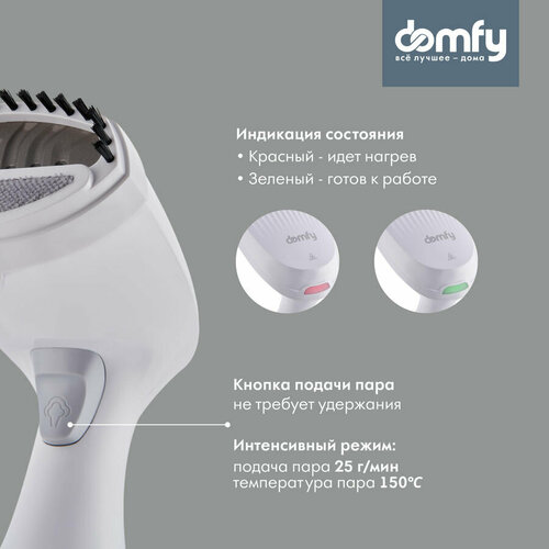 Отпариватель ручной DOMFY DSW-GS205 белый серый 302000₽