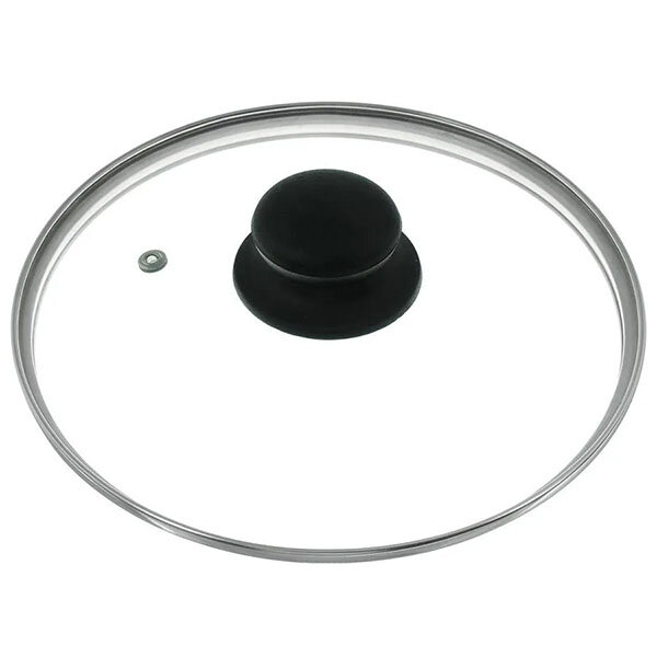 Крышка стеклянная, диаметр 28 см / с металлическим ободком и пароотводом / крышка для сковороды / крышка для кастрюли / можно мыть в посудомоечной машине / не нагревающаяся ручка / товары для кухни