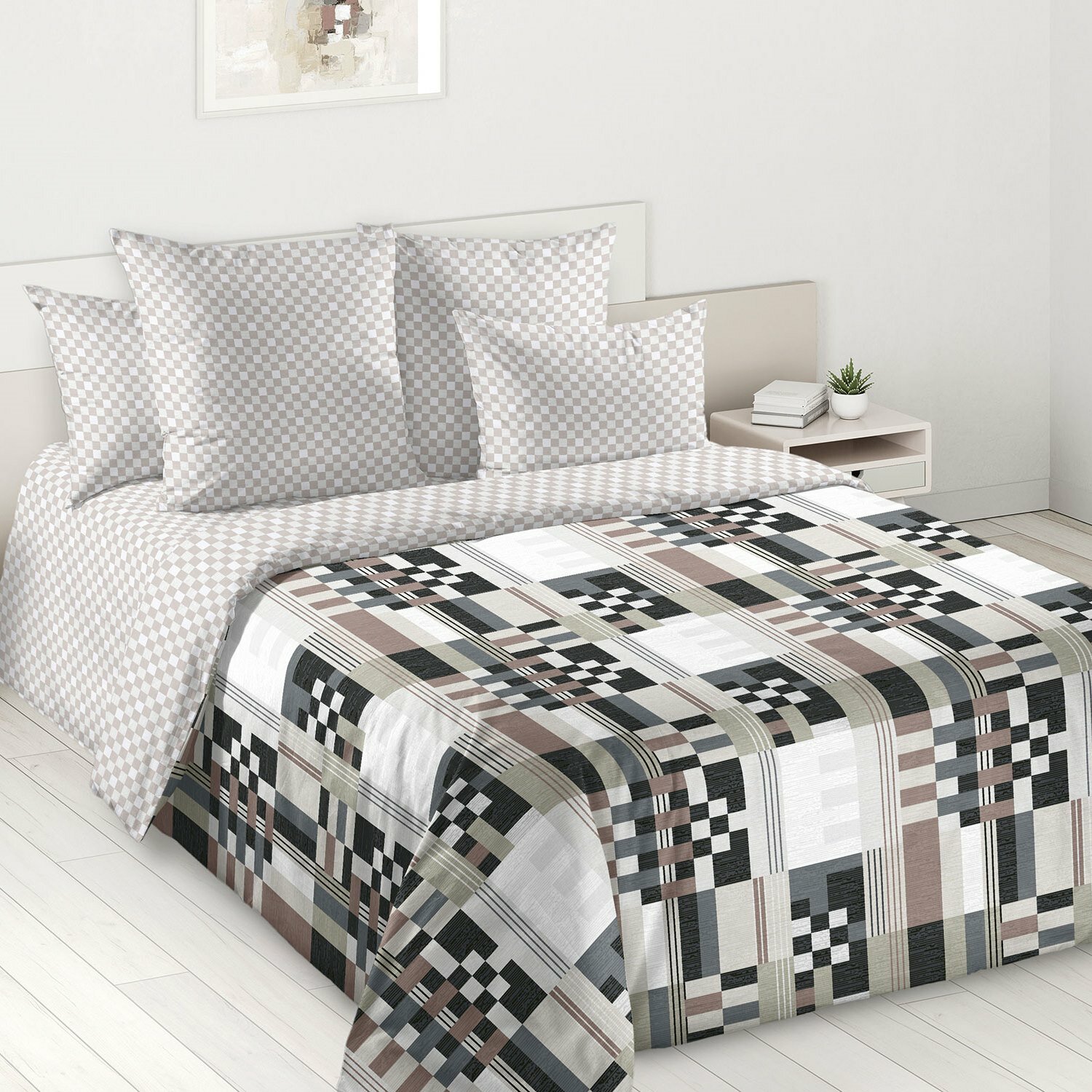 фото Постельное белье Семейное Поплин (наволочки 70х70 2 шт) "Эрнесто 1"