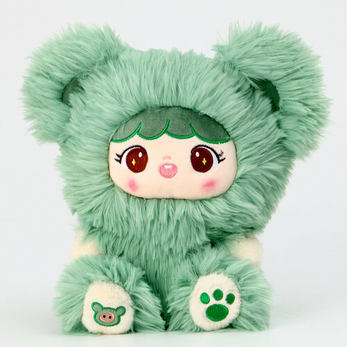 Мягкая игрушка «Кукла» в костюме мишки, 30 см, цвет зелёный мягкая игрушка кукла в костюме мишки 30 см цвет зелёный
