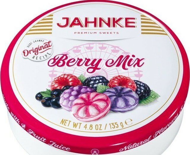 Карамель леденцовая JAHNKE со вкусами ягод, 135 г