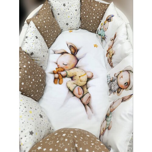 Бортики для кроватки с одеялом и постельным бельем