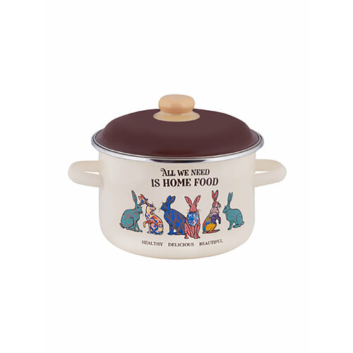 Эмалированная кастрюля с крышкой 2 л 1627₽