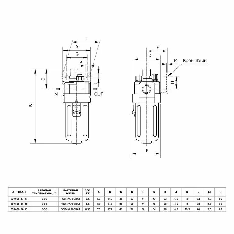 GARWIN PRO 807660-17-38 Лубрикатор для пневмоинструмента 3/8" - фото №5