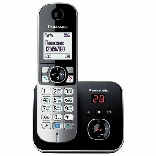 Радиотелефон домашний Panasonic KX-TG6821RUB, черный