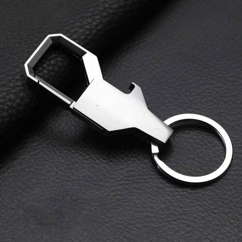 Брелок, гладкая фактура, серебристый