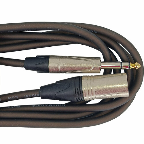 инструментальный кабель true magic tej010 9m jack 6 3 jack 6 3 угловой моно 9м 6 5мм черный True magic TEMG030/9M Кабель микрофонный Jack 6.3 - XLR male TEMG030/9M