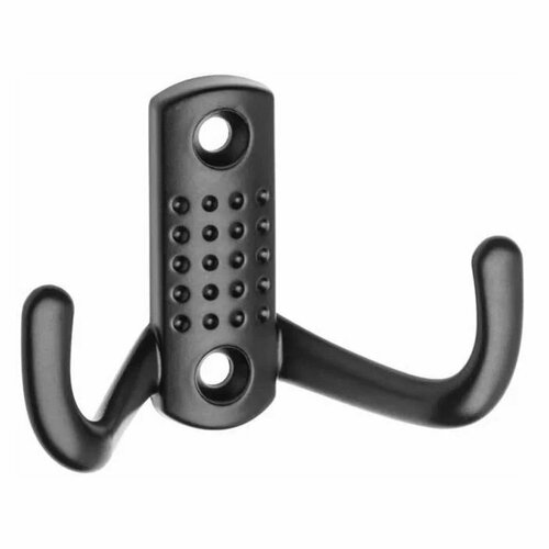 Крючок мебельный 2-х рожковый 65х48 мм 1 шт цвет чёрный 271₽