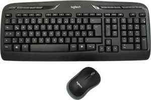 Комплект клавиатура + мышь Logitech Wireless Combo MK330, черный, английская/русская