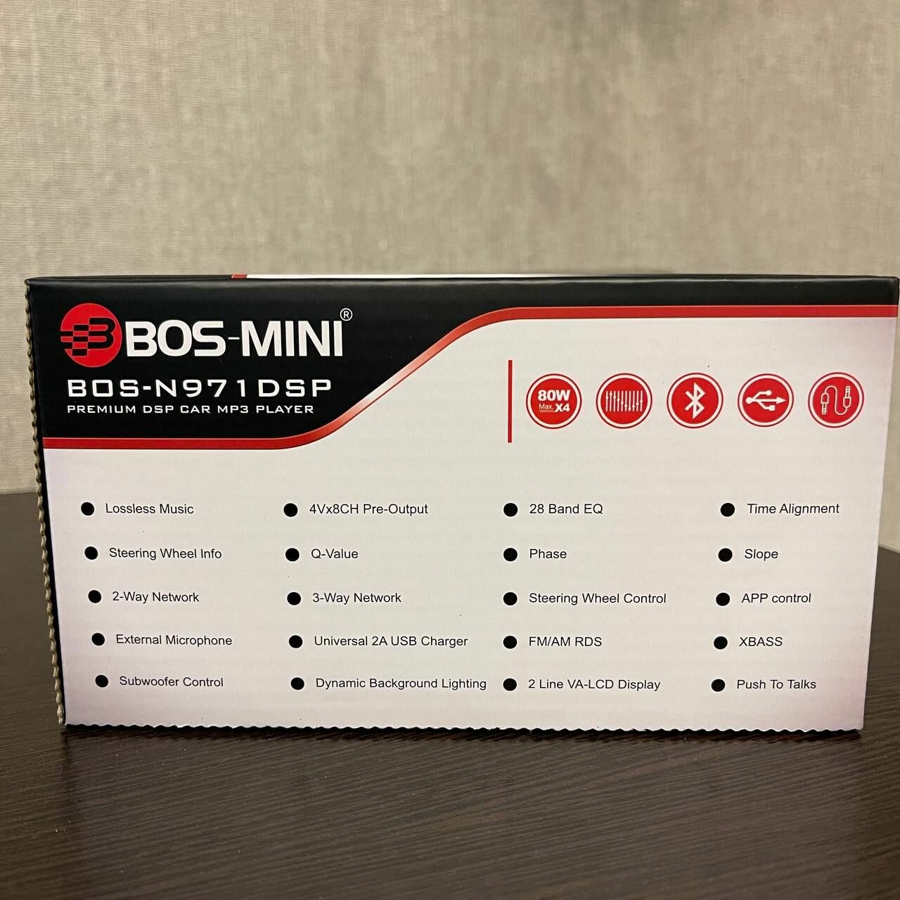 Процессорная автомагнитола DSP 9 RCA 1 din для авто BOS-N971 / мощность 80W расширенный эквалайзер / с Bluetooth, AUX, USB/ управление с приложения — фото 1