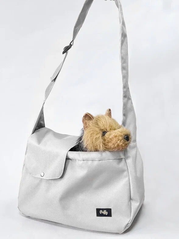 Летняя сумка-слинг для малых собак серая Puffy Нормал