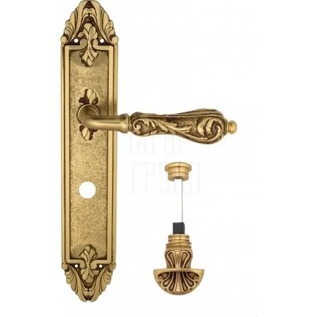Дверная ручка Venezia "MONTE CRISTO" на планке PL90 французское золото (wc-4)