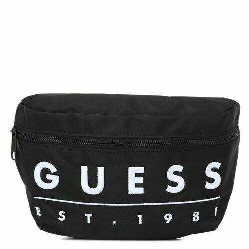 Сумка поясная GUESS, черный сумка поясная guess коричневый