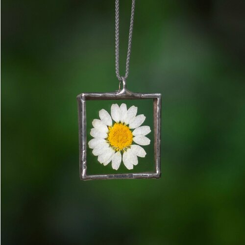 Подвеска Forget me not, стекло, белый