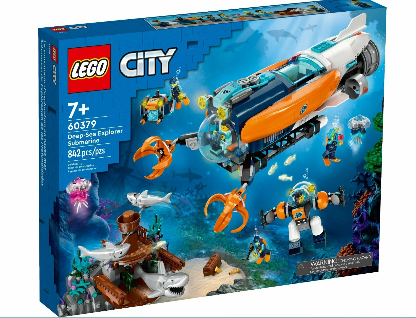 Конструктор LEGO City 60379 Deep-Sea Explorer Submarine, 842 дет.