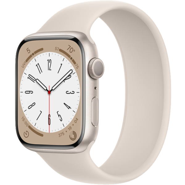 Apple Умные часы Apple Watch Series 8, 45 мм, M/L, Starlight Aluminium (MNUQ3)
