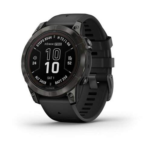 Смарт-часы GARMIN Fenix 7 PRO Sapphire Solar титановый угольно-серый DLC с черным ремешком 010-02777-11 8749000₽