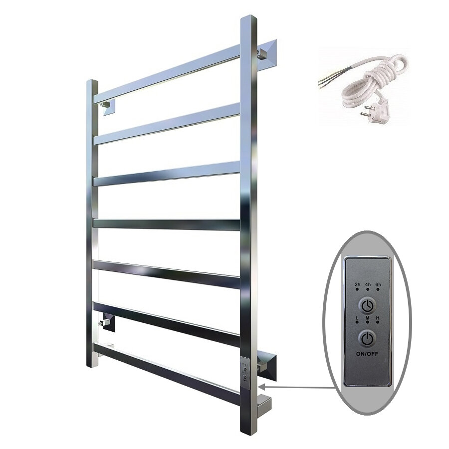 Полотенцесушитель электрический Тругор 454х800мм форма лесенка 7 перекладин универсальное подключение