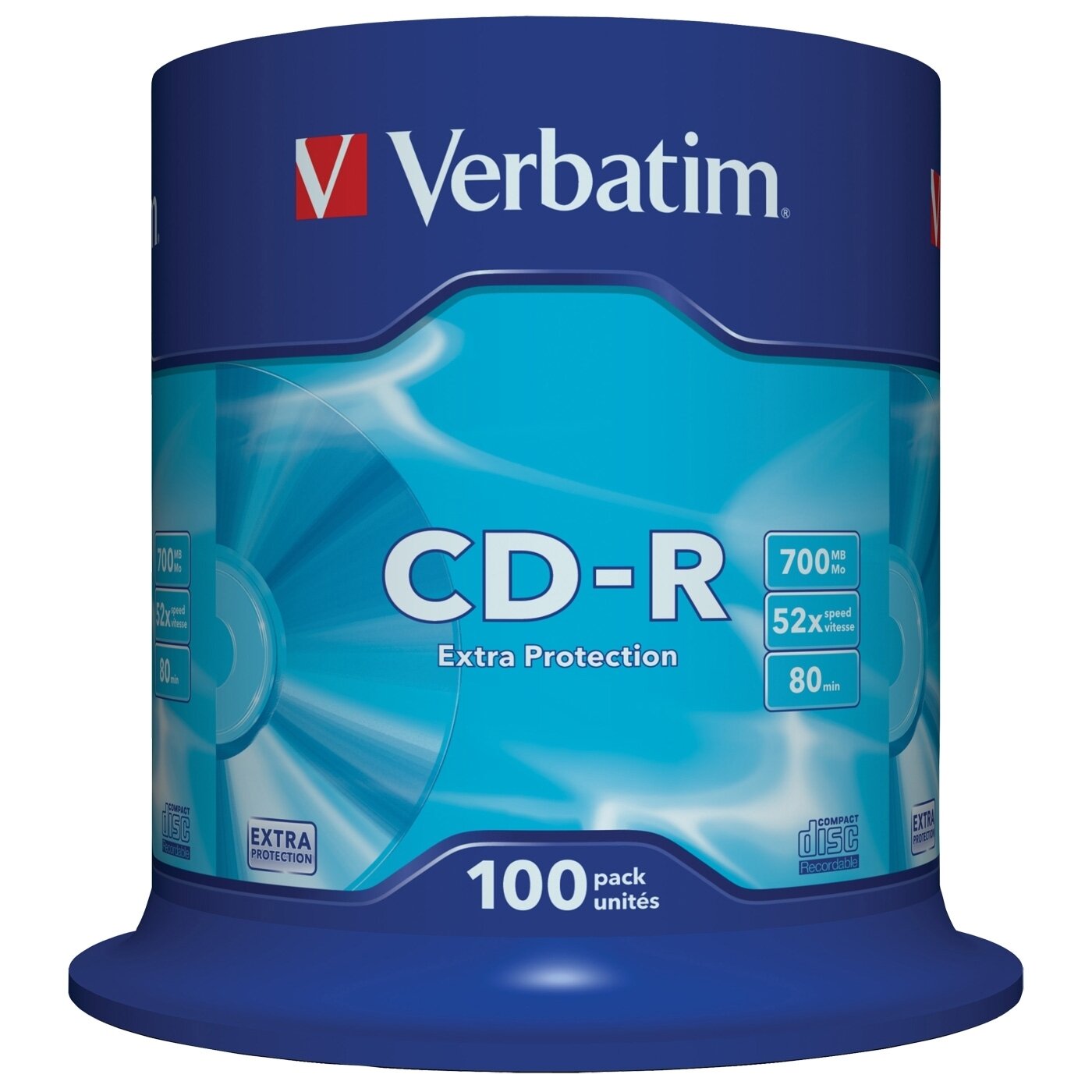 Диск CD-R Verbatim 700Mb 52x Cake Box (100шт) (43411)