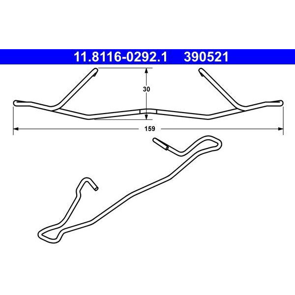 Пружина Крепления Торм. Колодок Opel Astra/Vectra/Zafira Ate арт. 11811602921